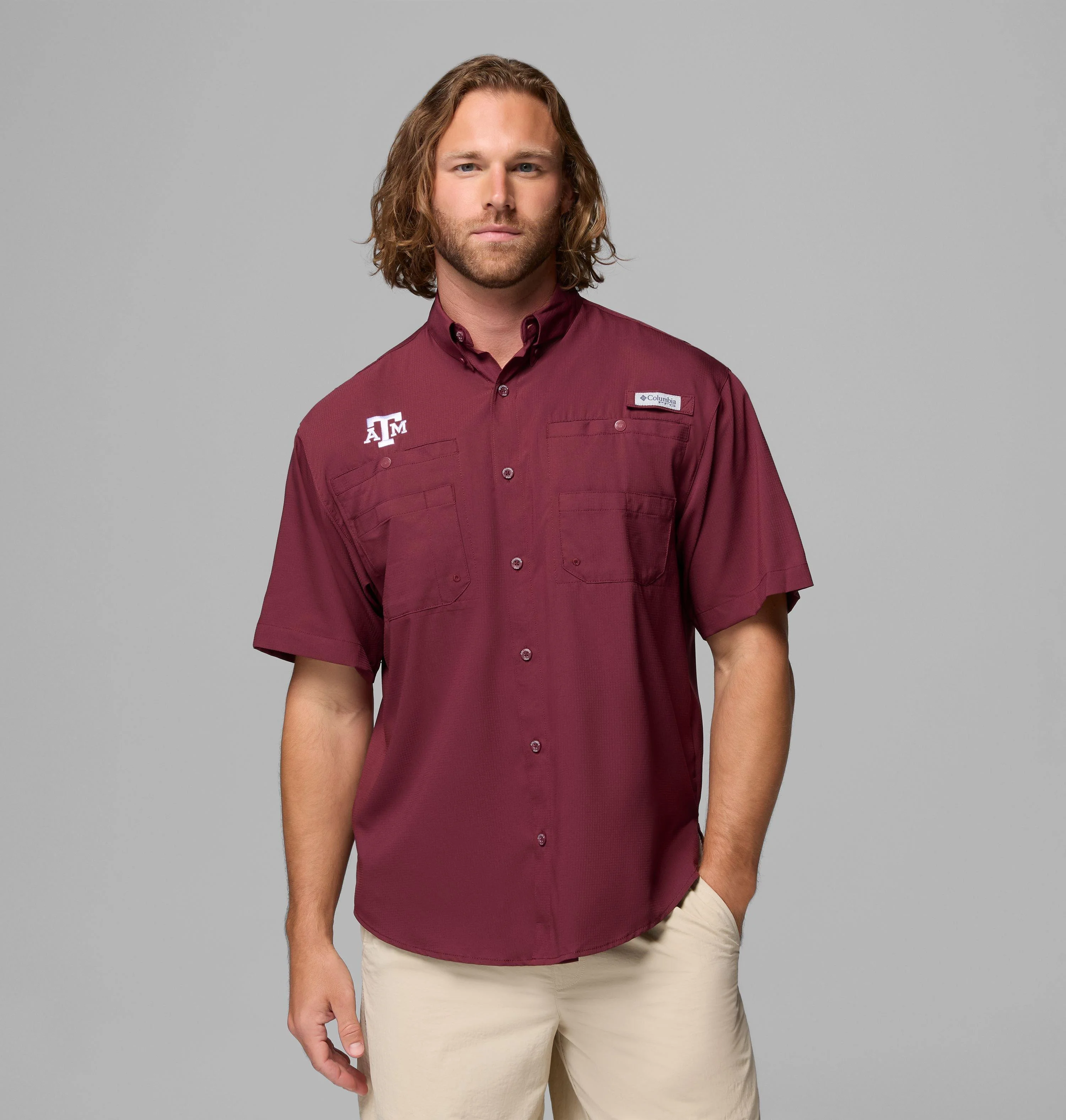 Men's Collegiate PFG Tamiami Short Sleeve Shirt - Texas A&M - 1