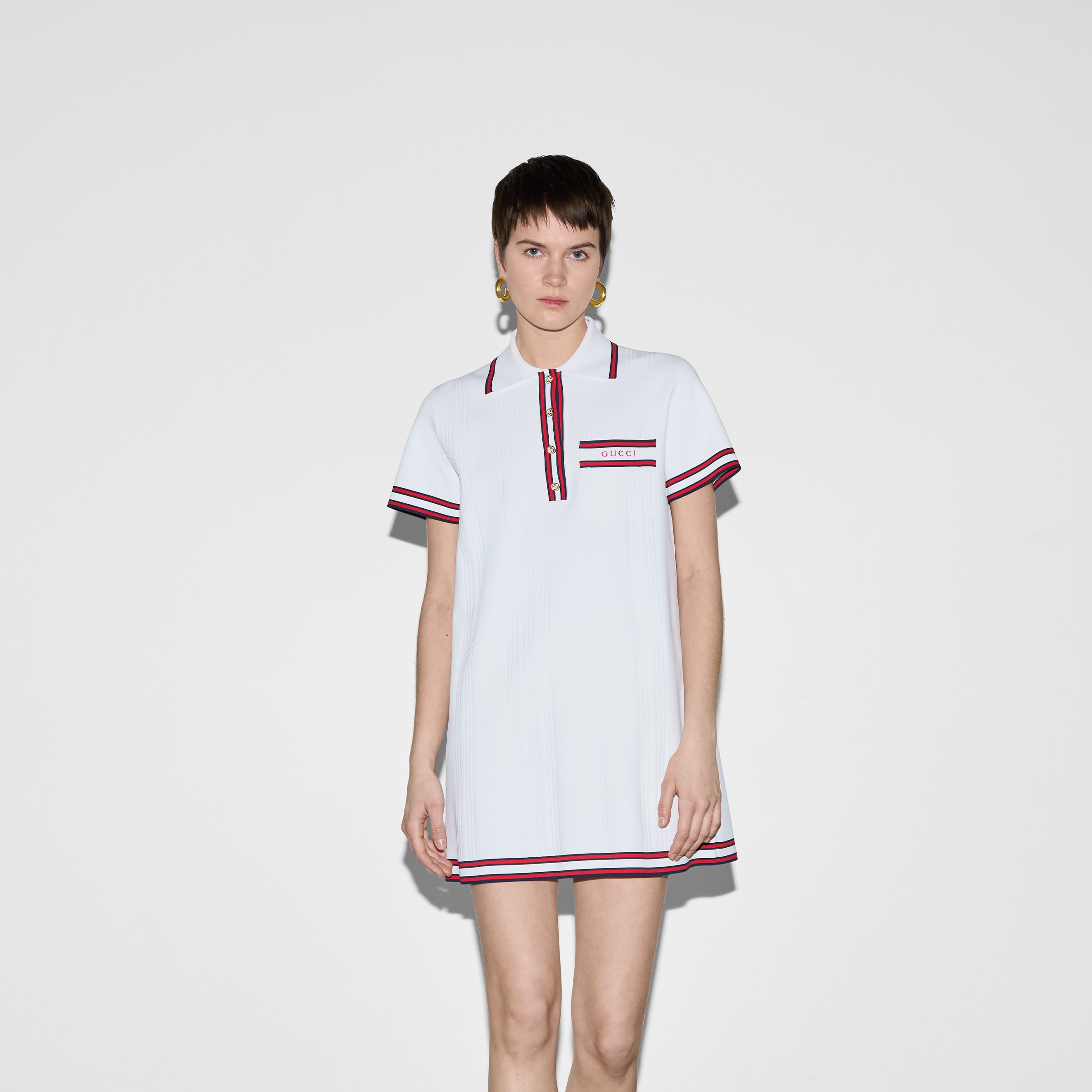 Stretch viscose polo dress - 3