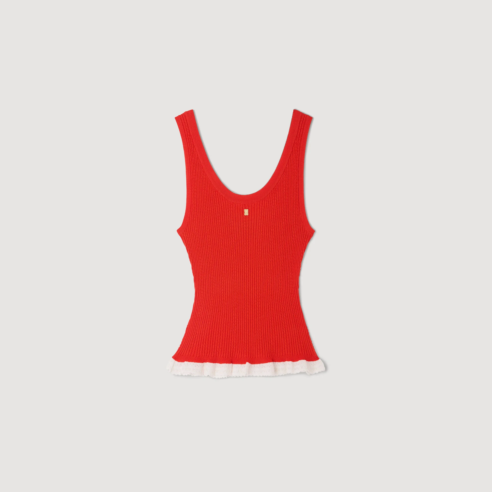 KNIT AND LACE TOP - 1