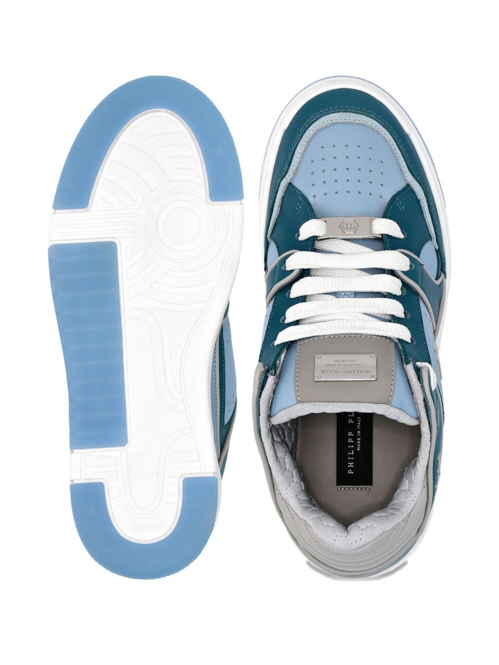 leather-panelled sneakers - 3