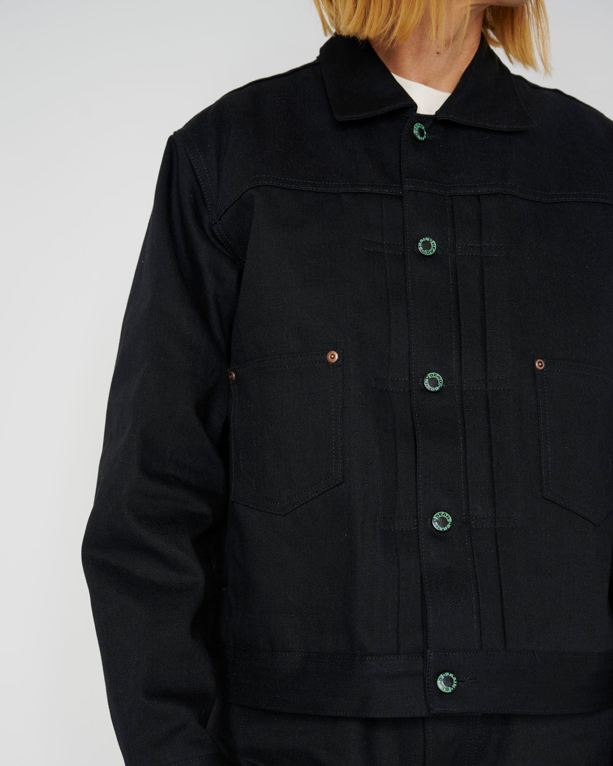 Trucker Jacket 13.2oz Selvedge Denim - Solid Black - 9