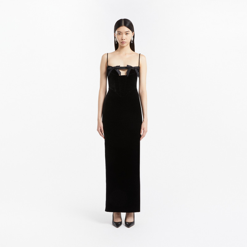 VELVET DRESS WITH BOWS 3