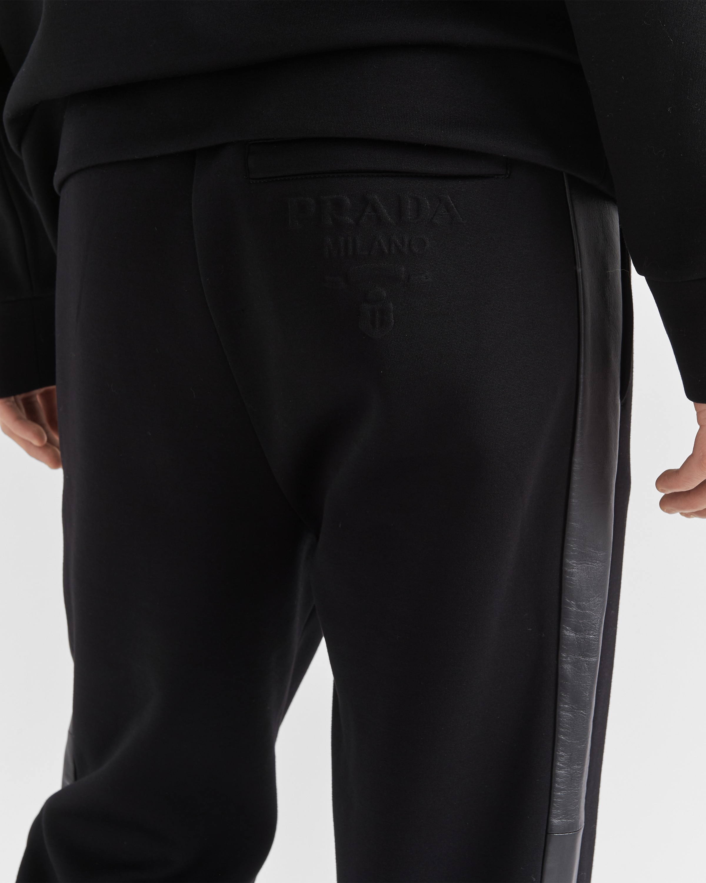 Technical fleece and leather pants - 4