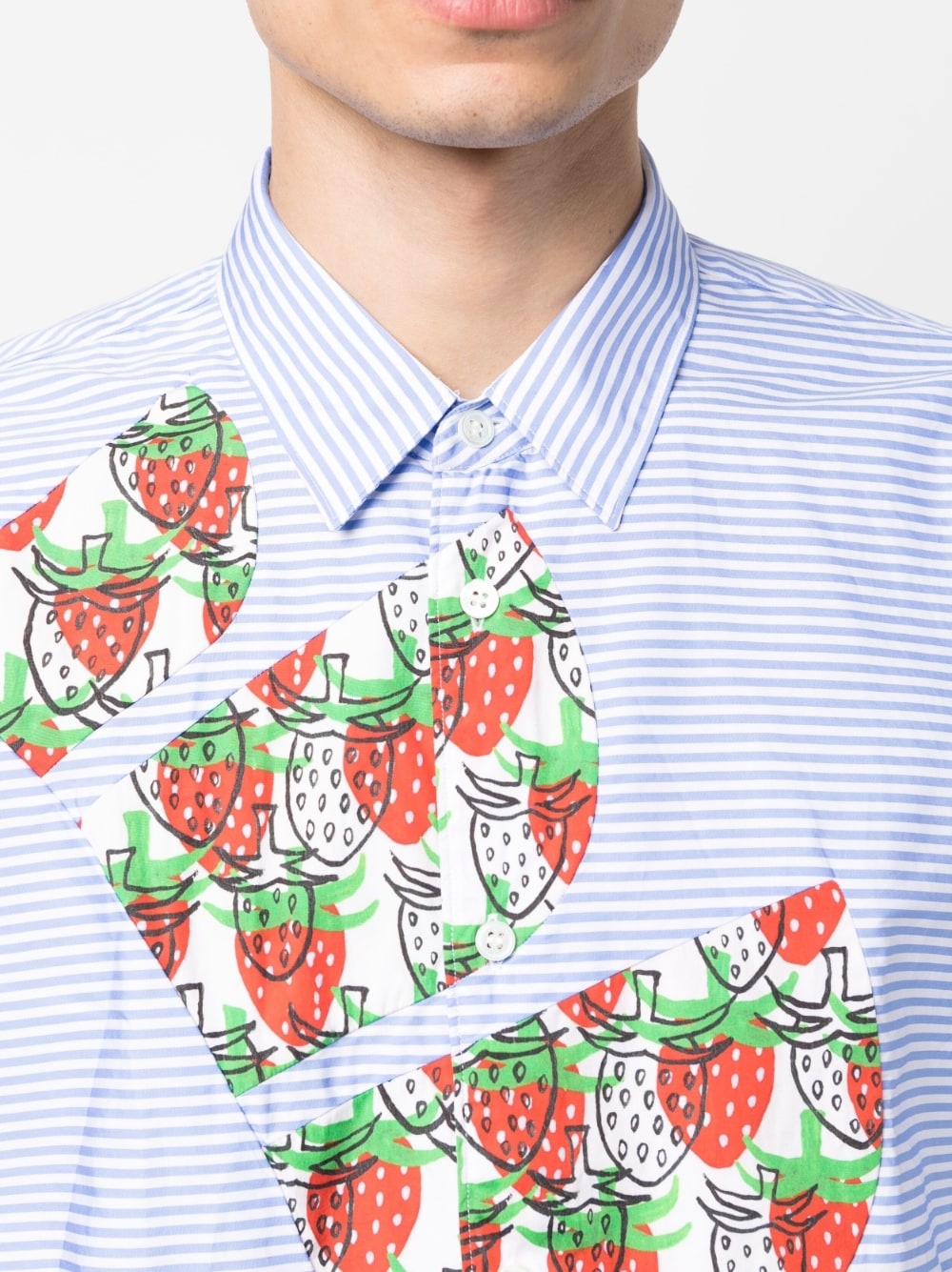 x Brett Westfall strawberry-motif striped shirt - 5