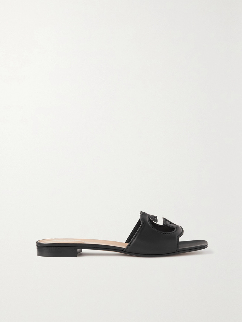 Cutout Leather Slides - 1