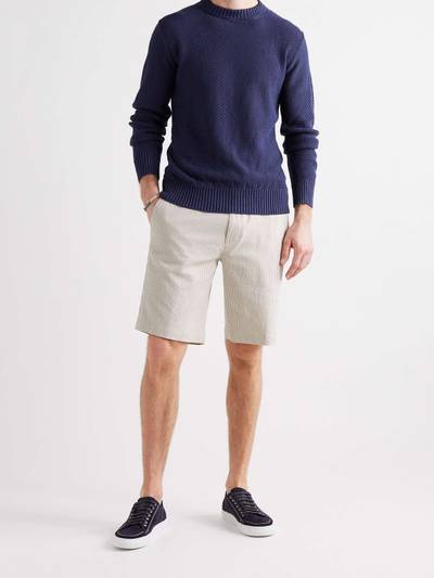 Loro Piana Striped Cotton-Blend Seersucker Drawstring Shorts outlook