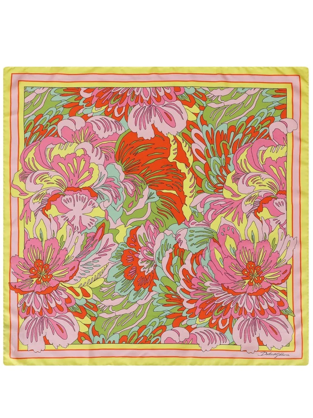 floral print silk scarf - 1