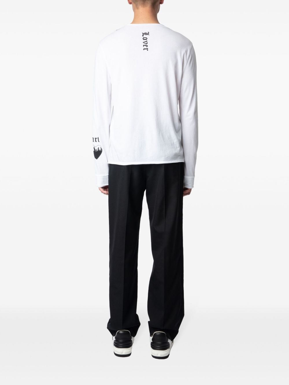 tattoo-print long-sleeve T-shirt - 3