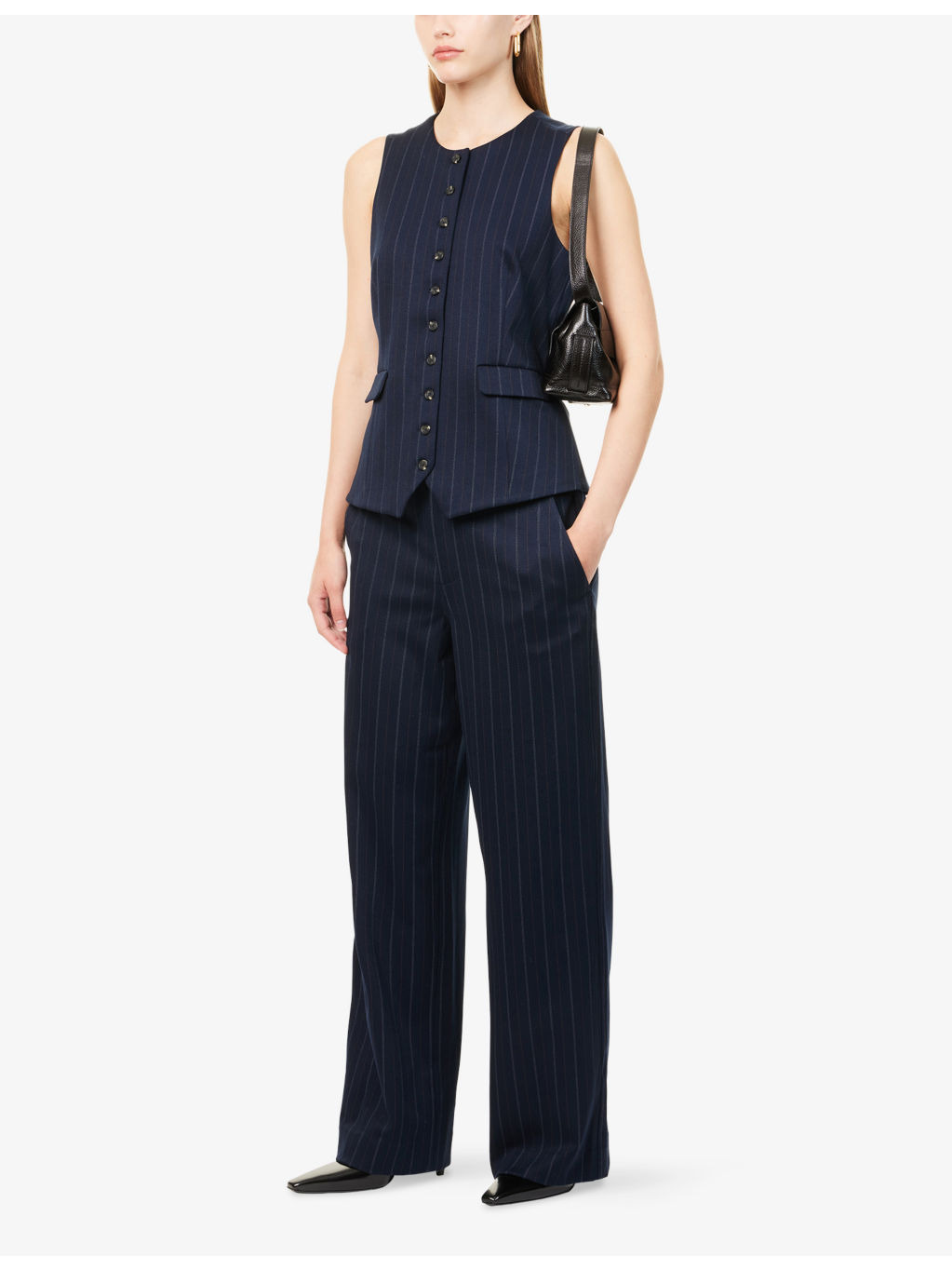 Irina Ponte Striped Stretch-Woven Vest - 2