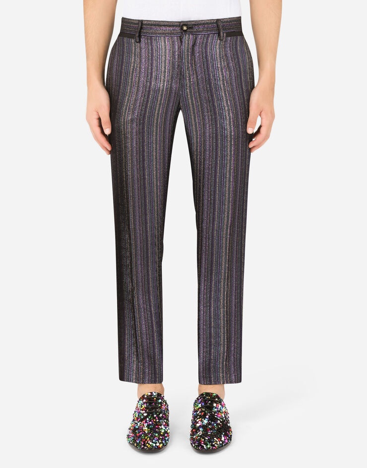 Striped lurex jacquard pants - 1