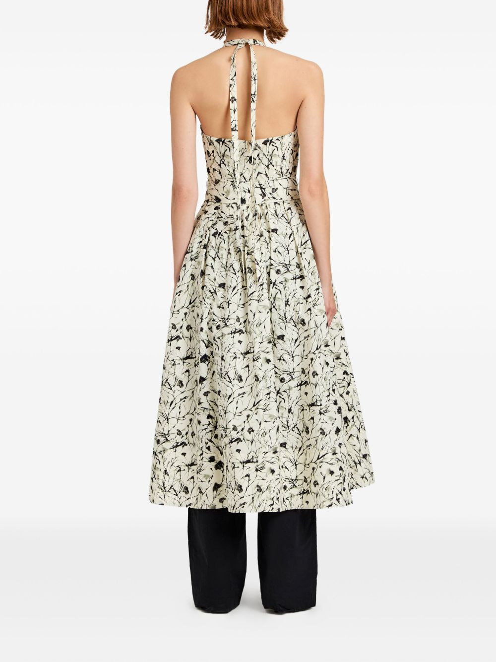floral-print halterneck midi dress - 4