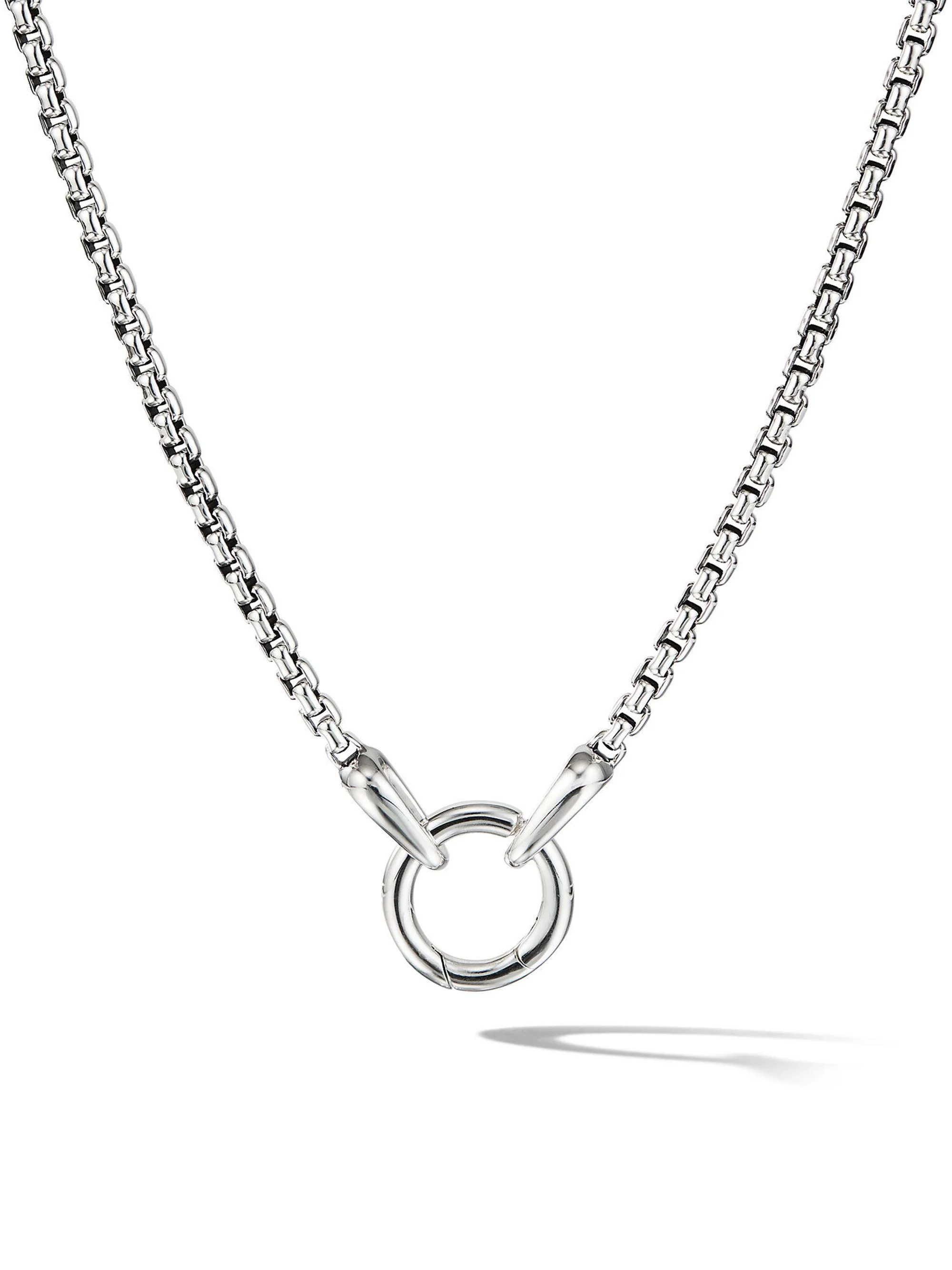 Men's Smooth Amulet Box Chain Necklace - Sterling Silver - 1