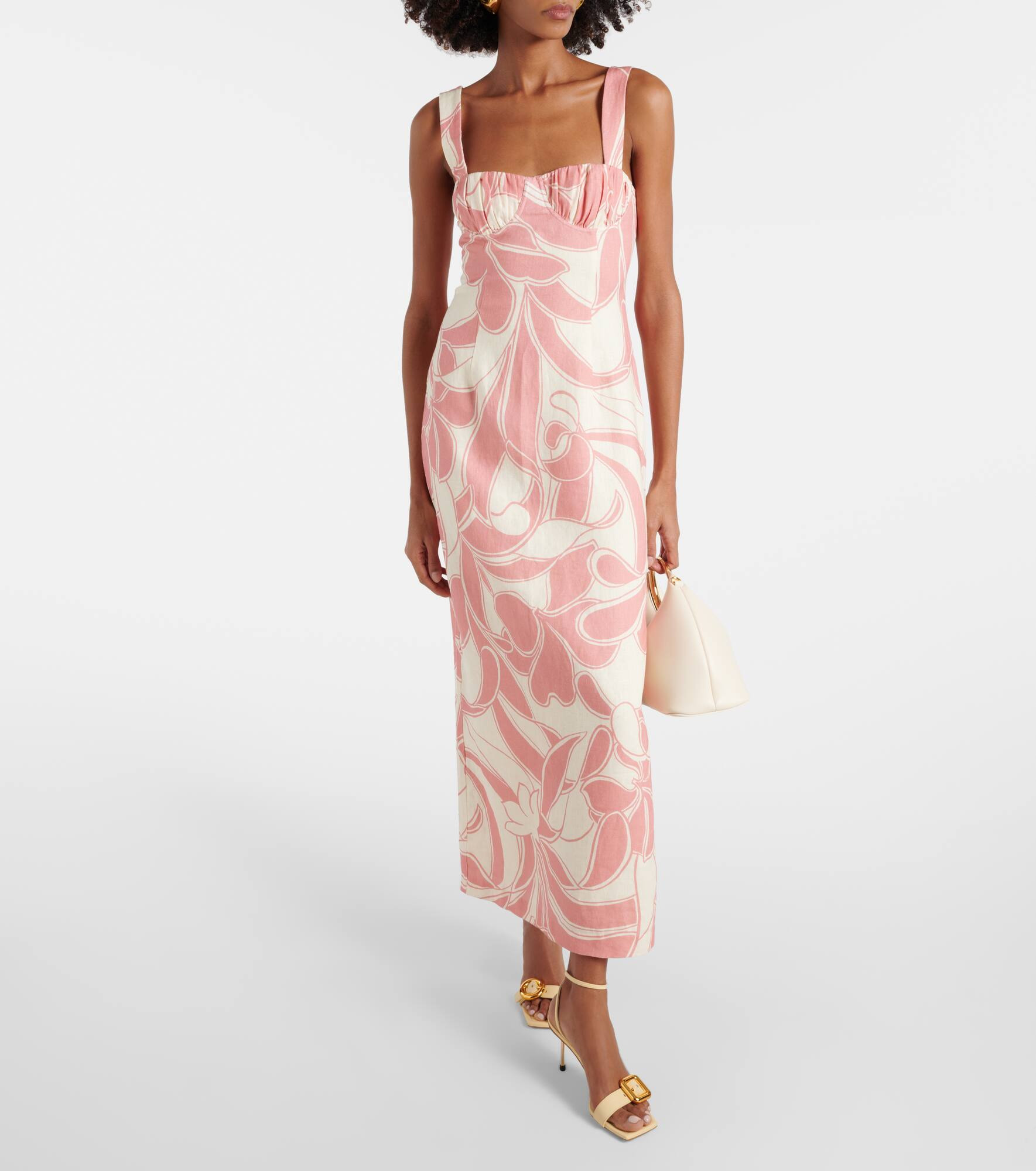 Belletto printed linen midi dress - 2