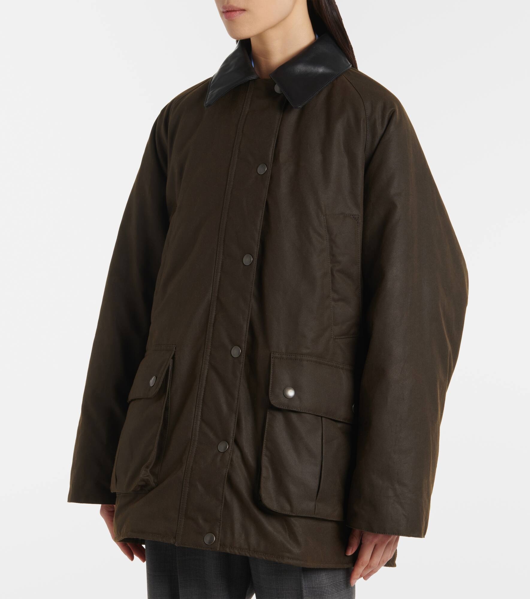 Waxed oversized canvas cotton jacket - 7