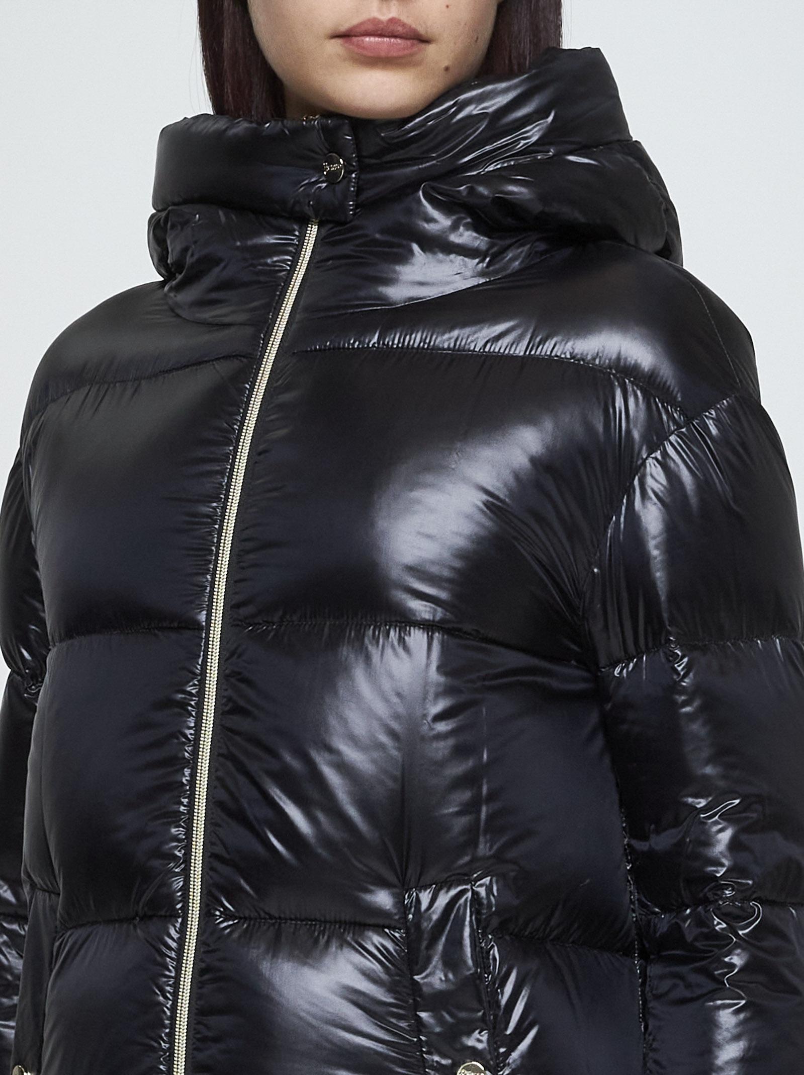 Quilted nylon down long parka - 4