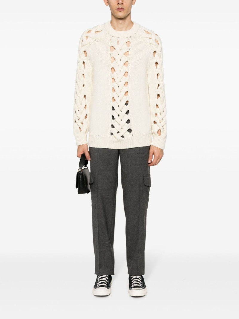 LARDINI mid-rise wool cargo trousers outlook