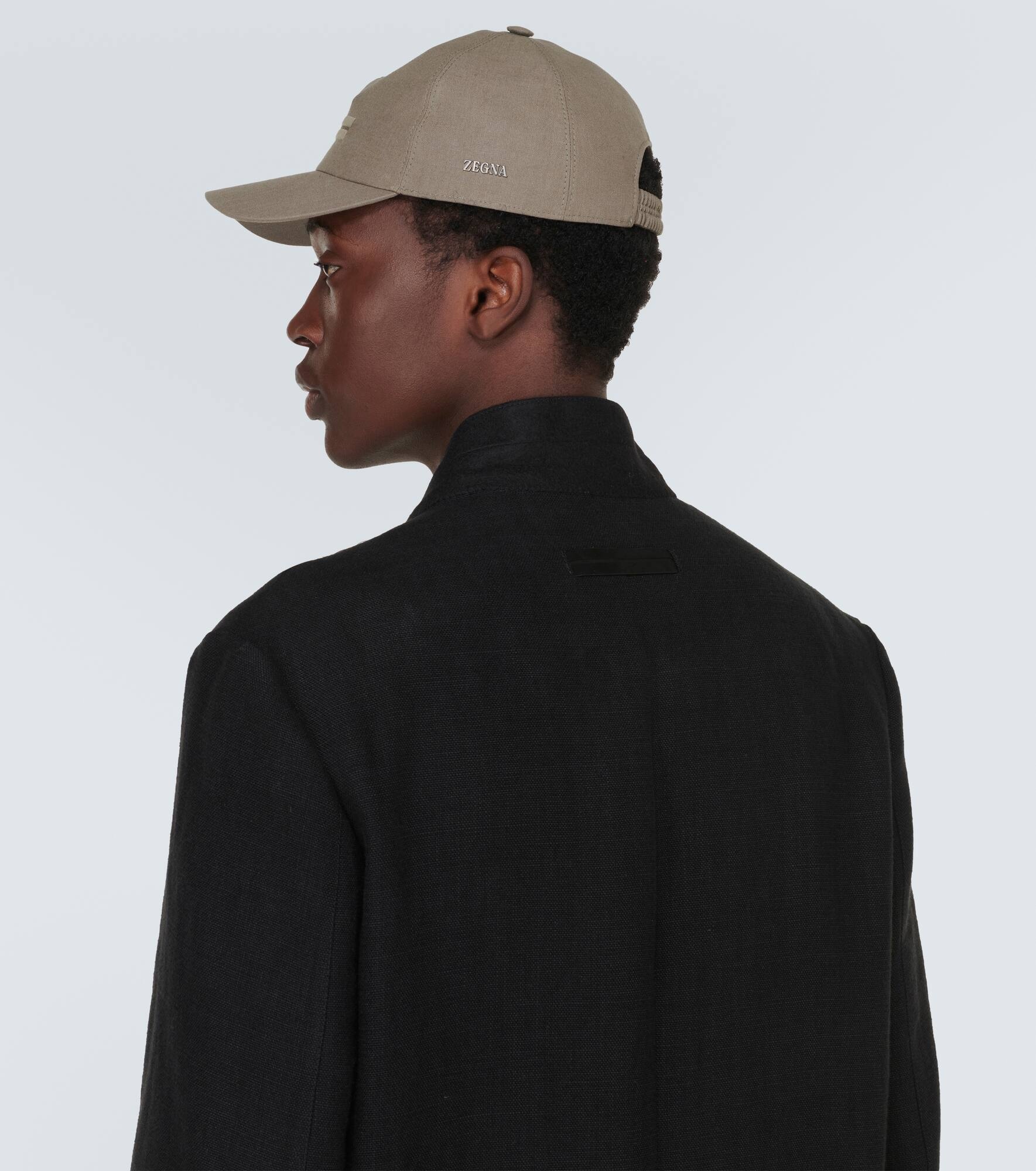 Embroidered linen baseball cap - 3