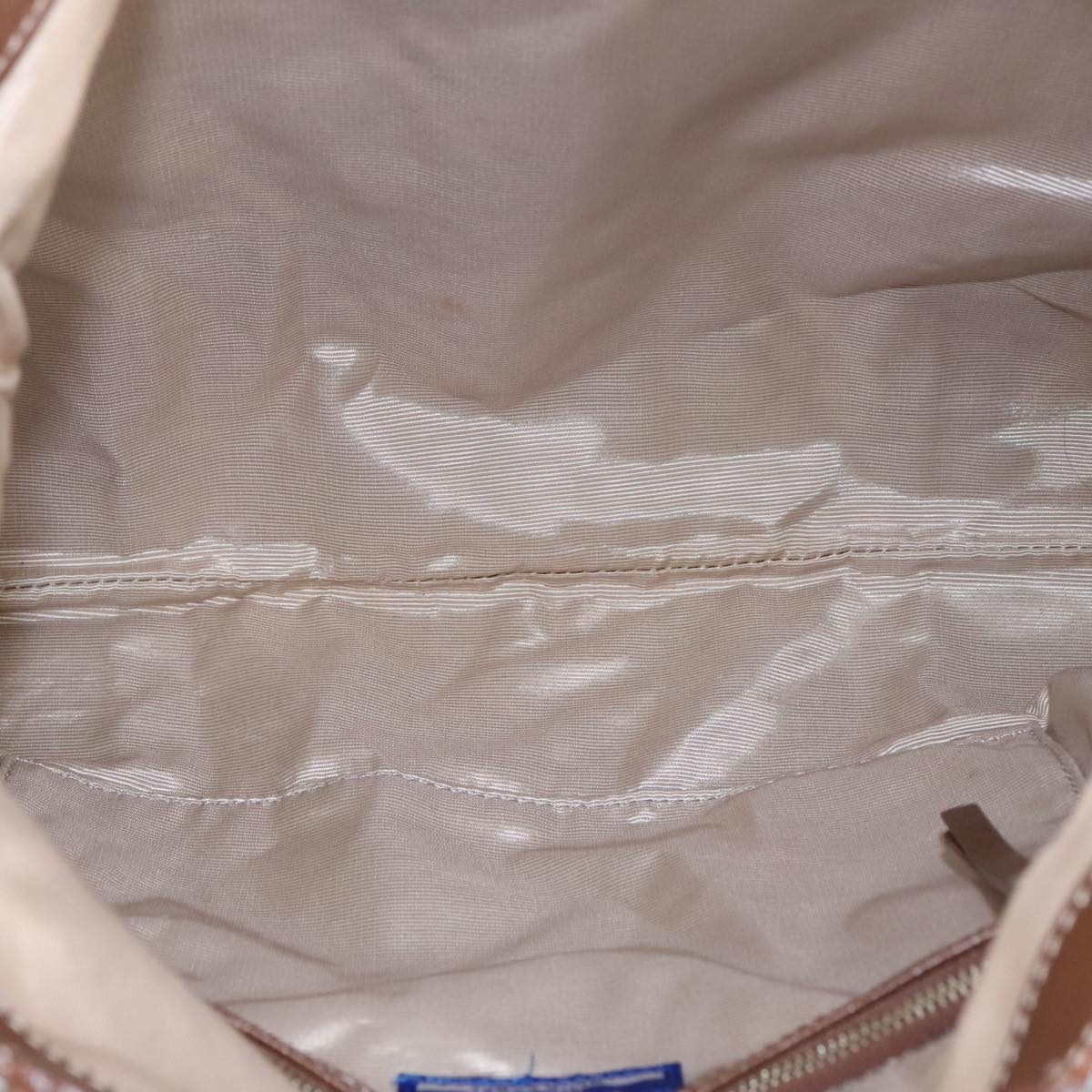 Burberry Nova Check Hand Bag Canvas Light Blue Brown - 15
