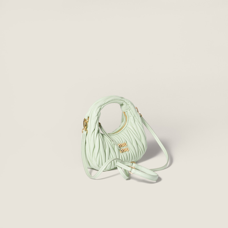 Miu Miu Wander matelassé nappa leather hobo mini-bag outlook