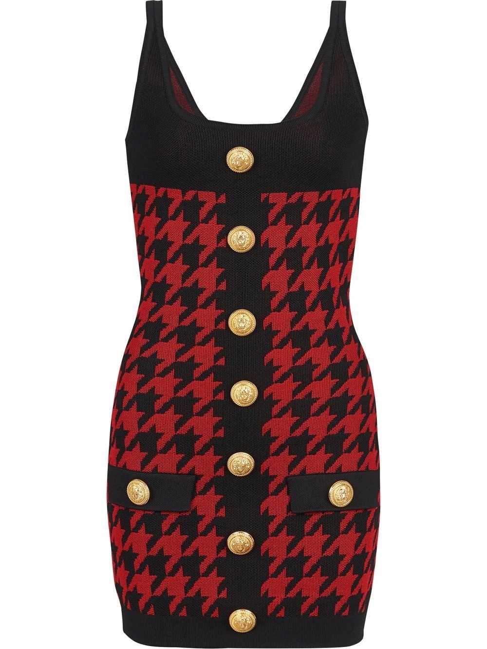 houndstooth fitted dress - 1