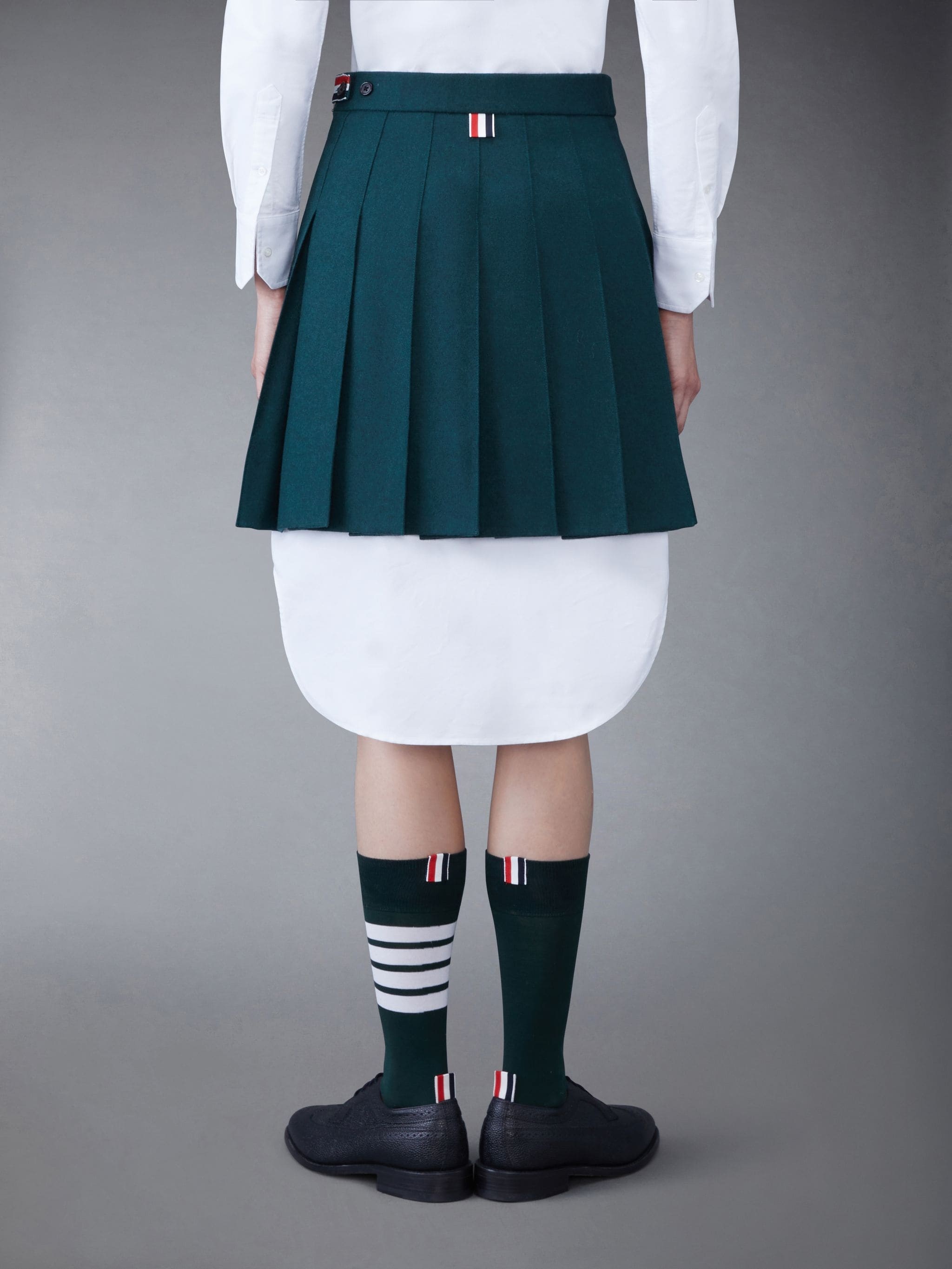 Flannel Pleated Mini Skirt - 3