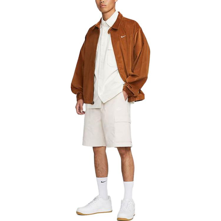 Nike Life Woven Military Short-Sleeve Button-Down Shirt 'White' DX3341-030 - 4