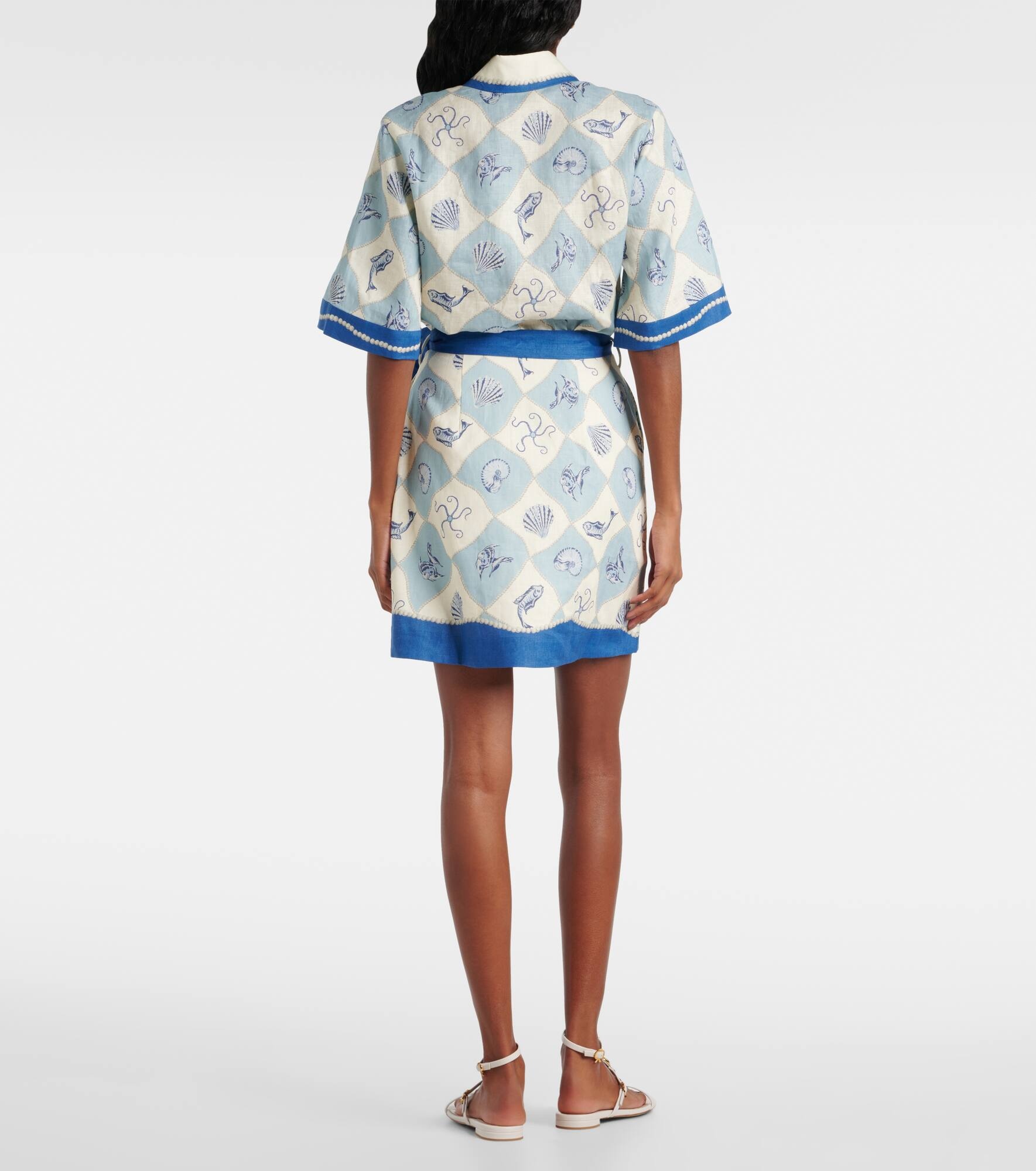 Printed linen minidress - 3