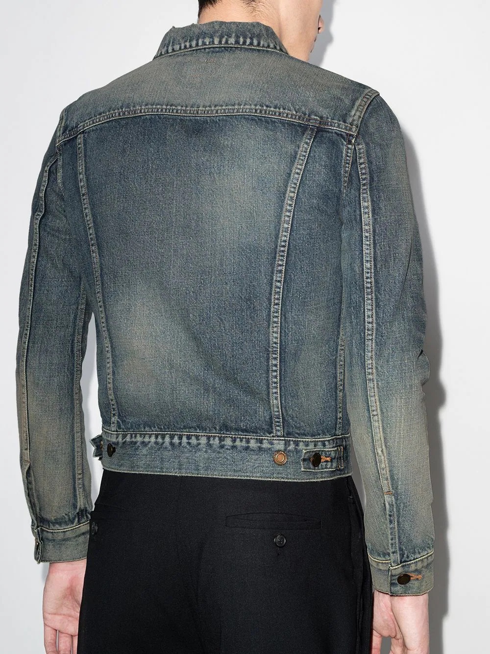 washed-effect denim jacket - 3