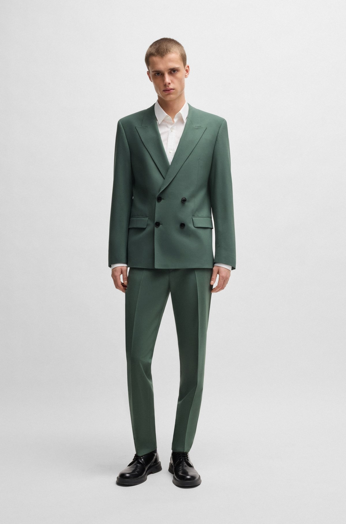EXTRA-SLIM-FIT TROUSERS IN WOOL STRETCH POPLIN - 3