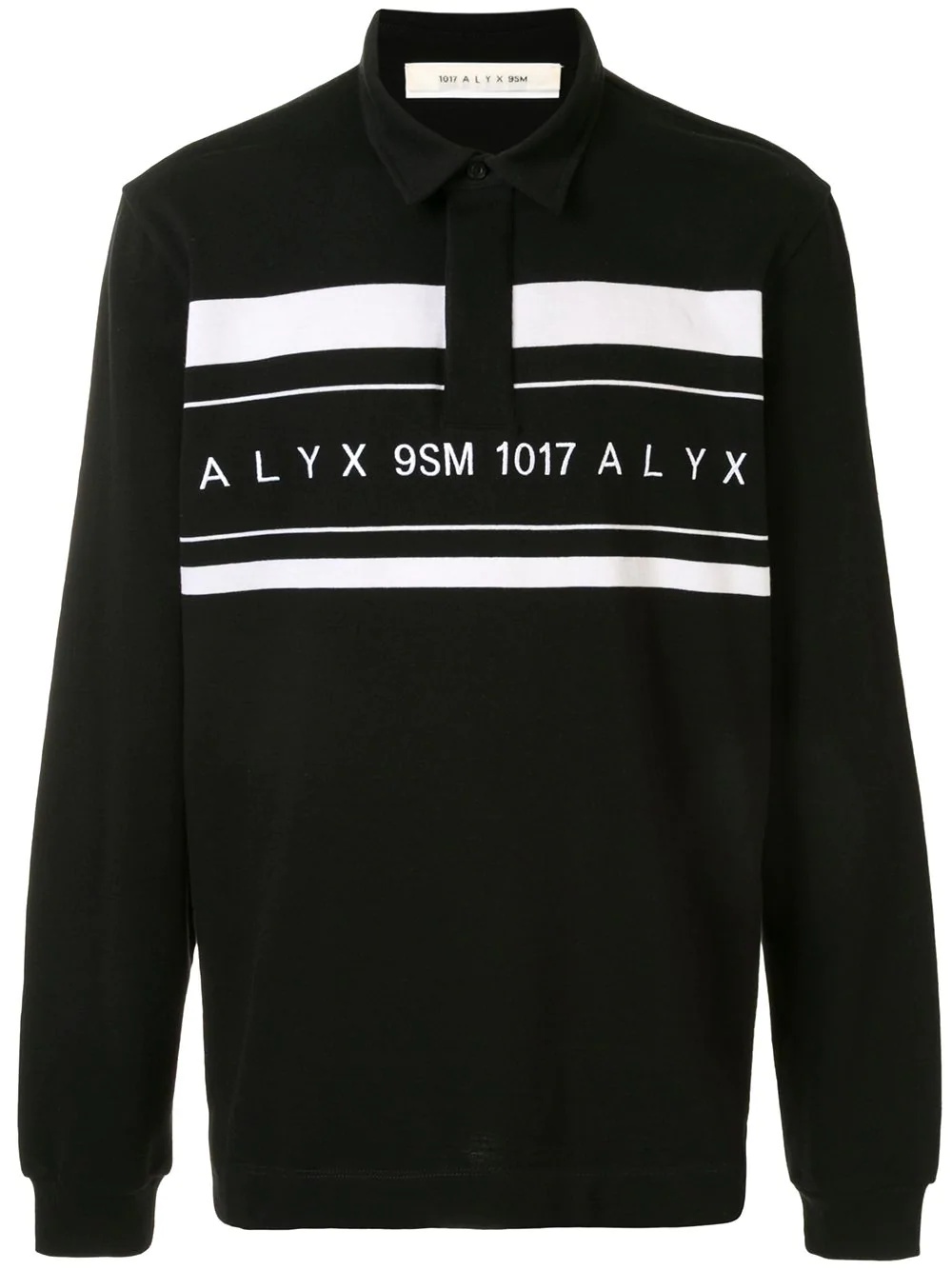 graphic-print long sleeved polo shirt  - 1