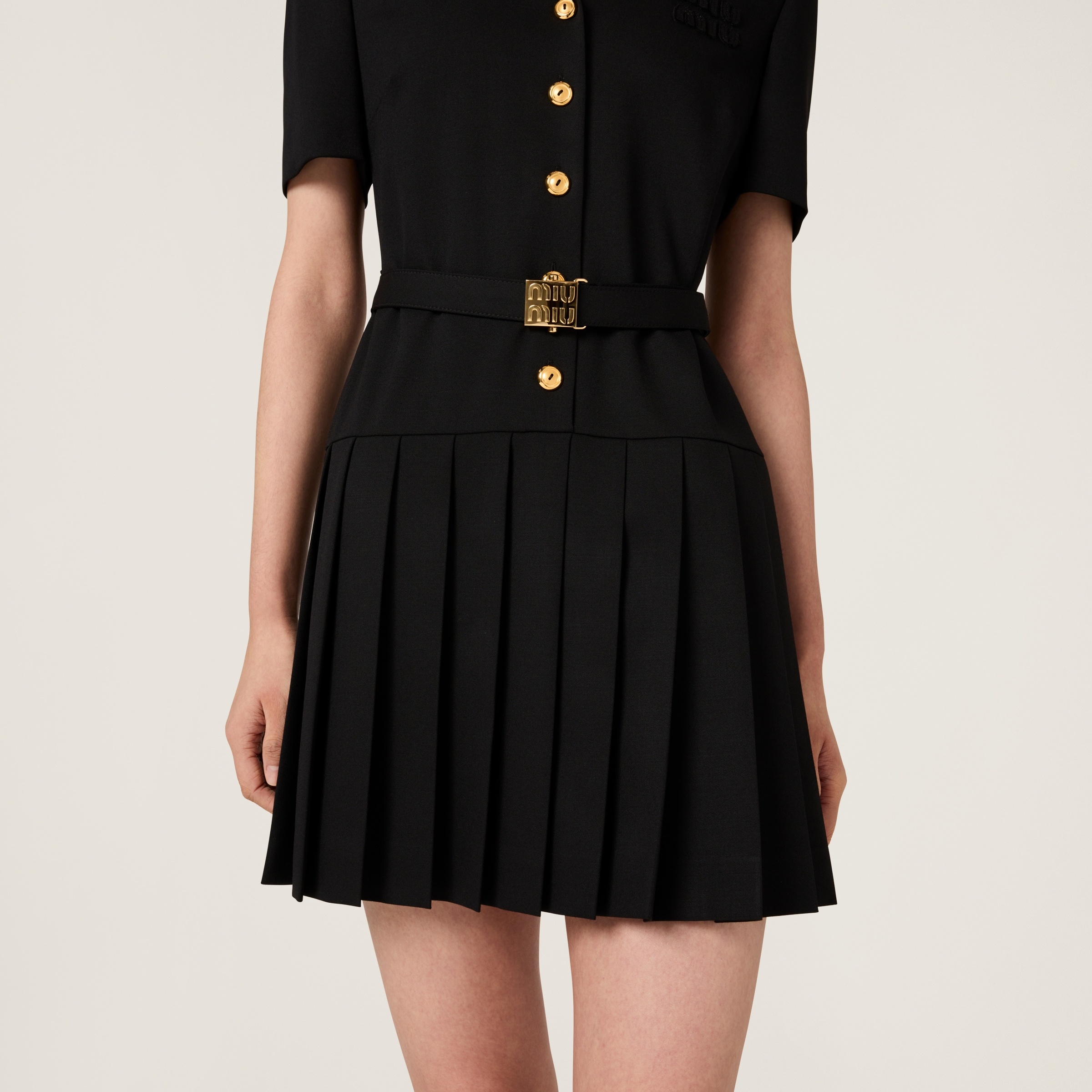Grain de poudre wool mini-dress - 4