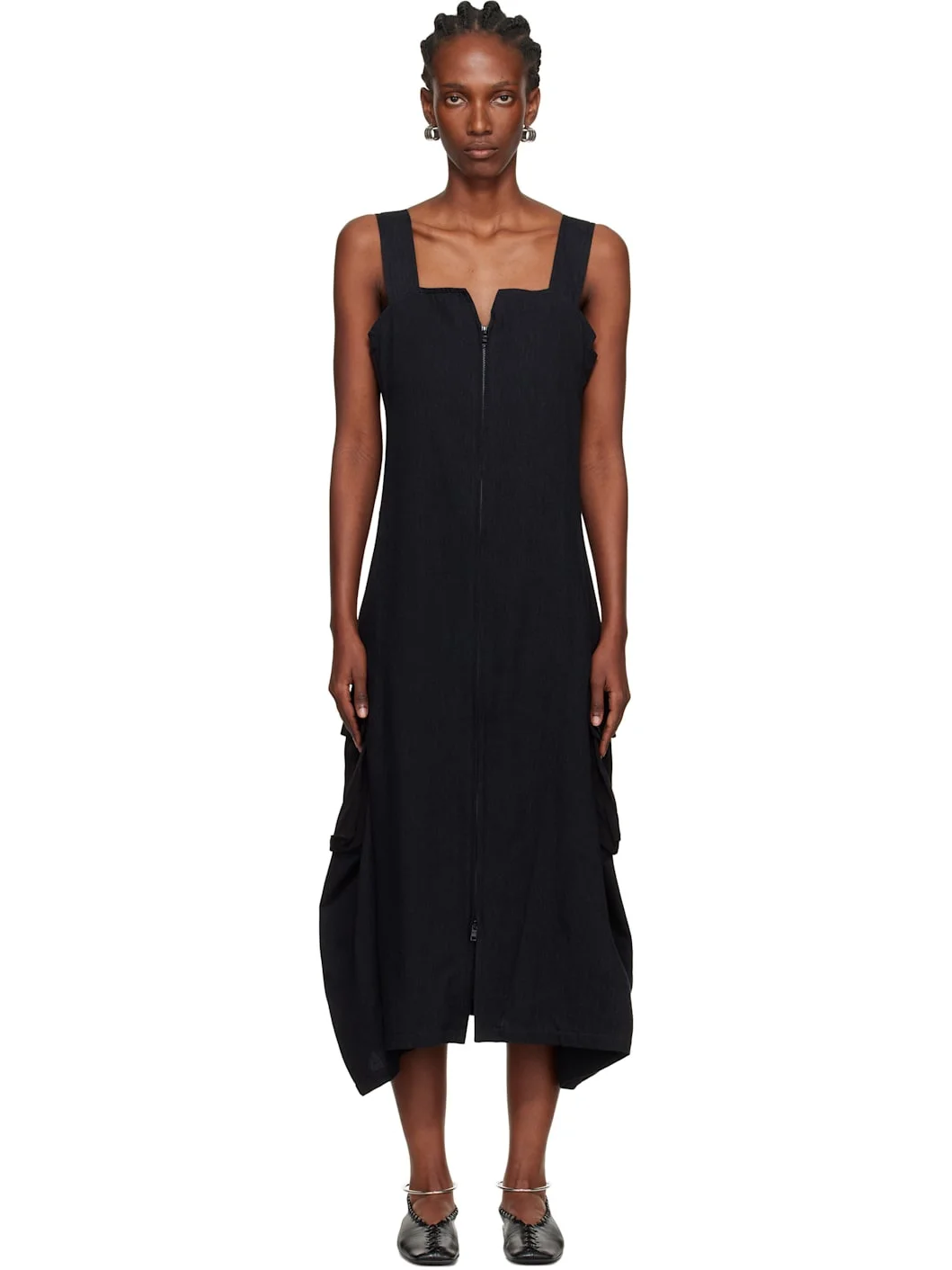Black E-Work Pocket Maxi Dress - 1