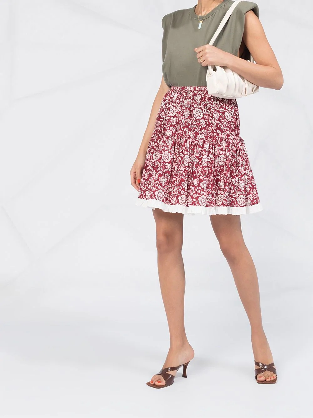 floral-print cotton skirt - 2