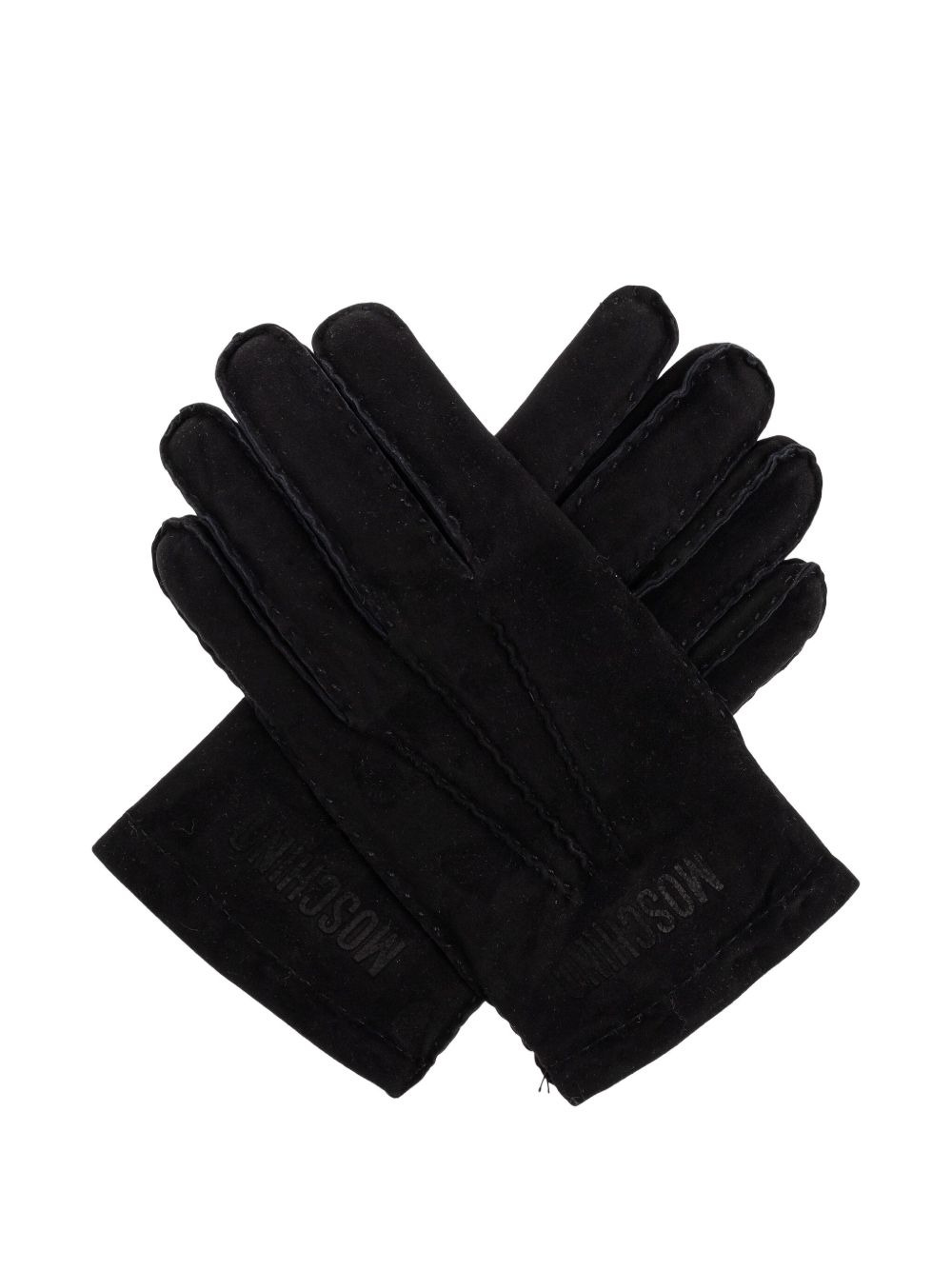 logo-detail suede gloves - 3