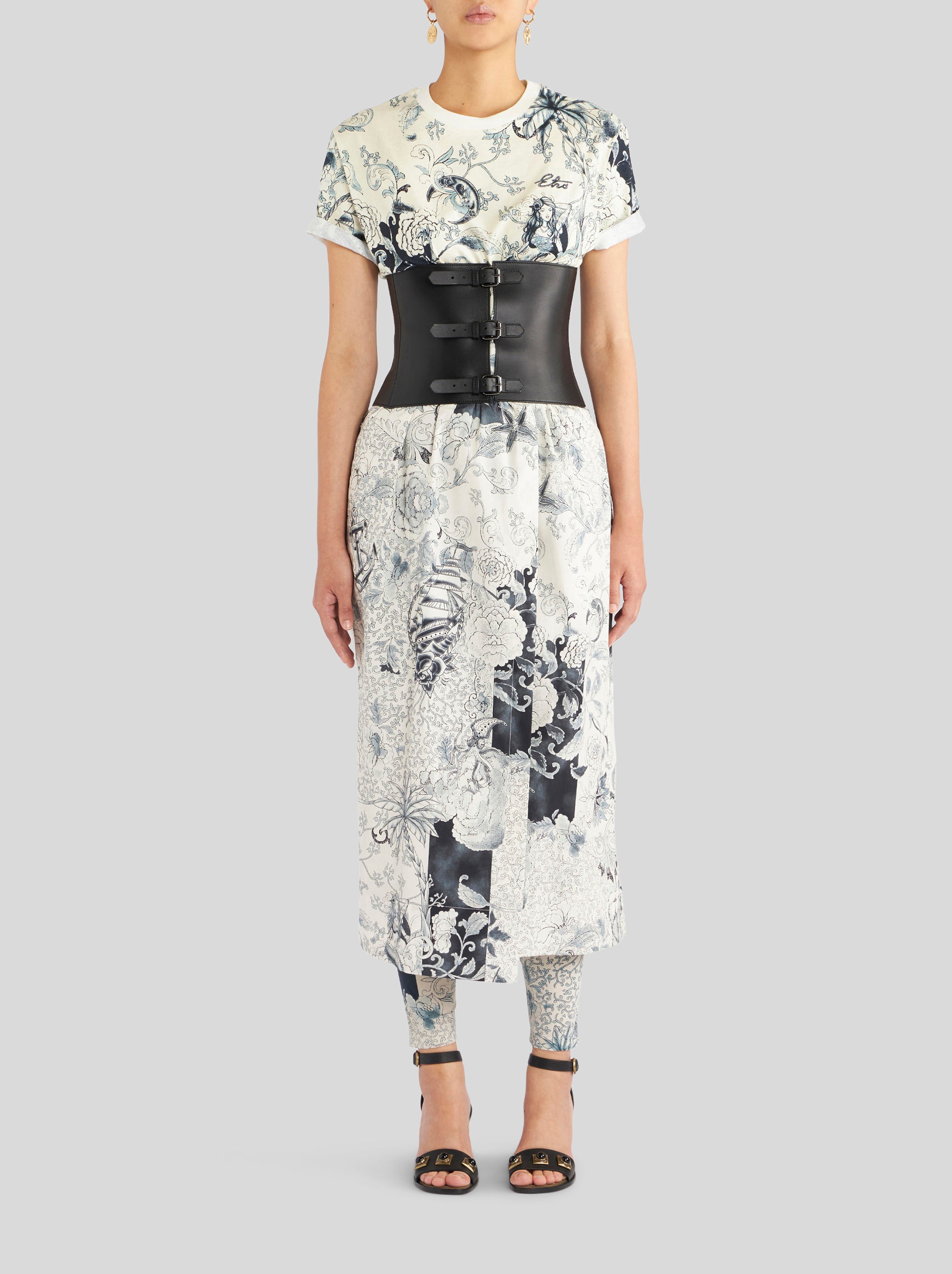 TATTOO PRINT WRAP SKIRT - 3