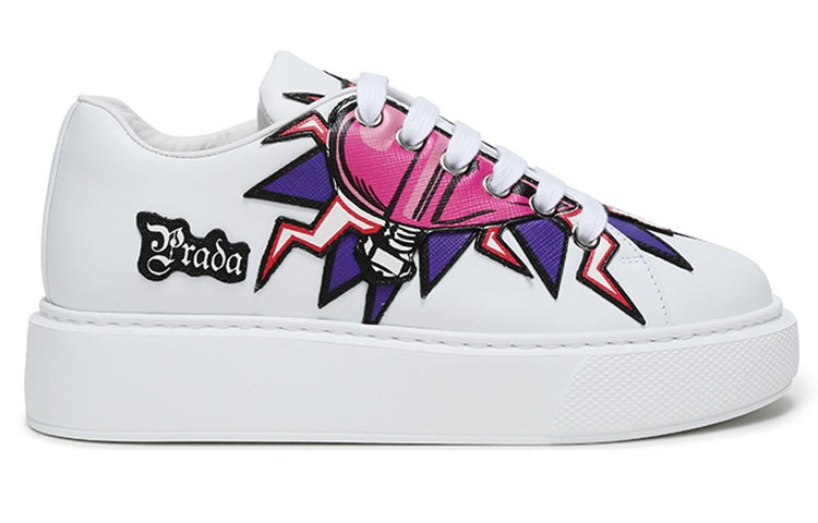 (WMNS) PRADA Graphic Heart Platform Sneakers 'White Multi-Color' 1E805L_3L2B_F0009_F_045 - 2