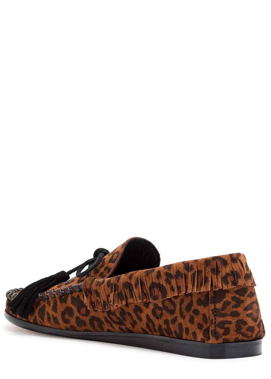 Isabel Marant étoile Fitza Fringed Leopard Suede Loafers - 2