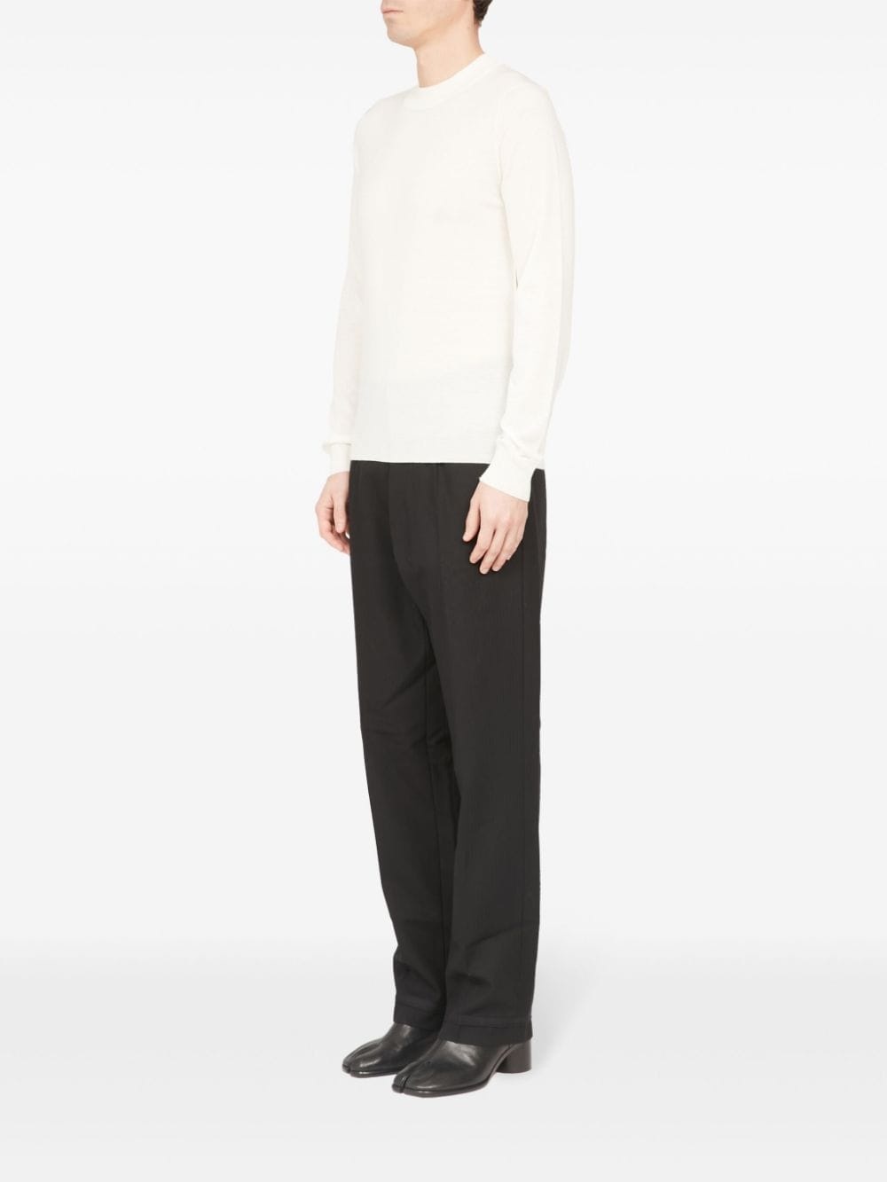 ribbed-edge wool sweater - 6