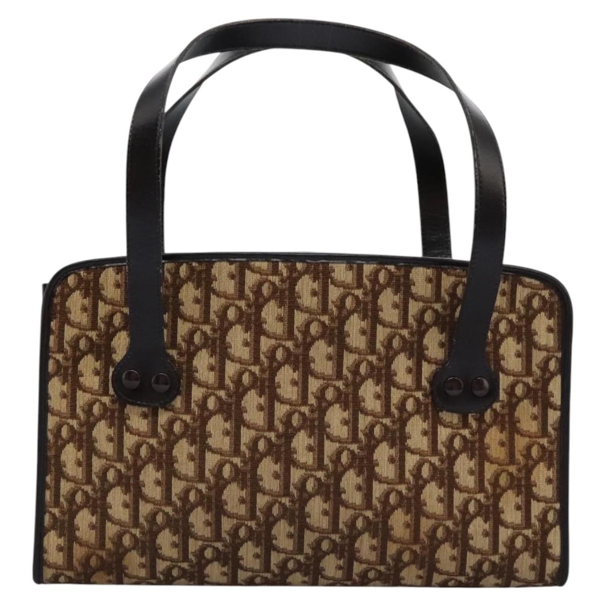 DIOR Trotter Canvas Hand Bag Brown - 3