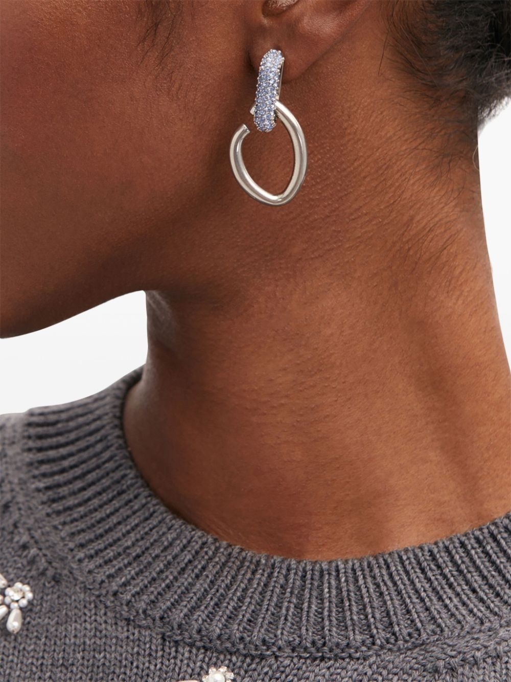 pavé drop earrings - 2