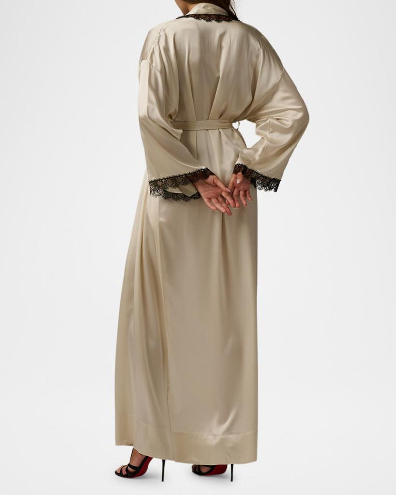 Lace-Trim Silk Robe 3