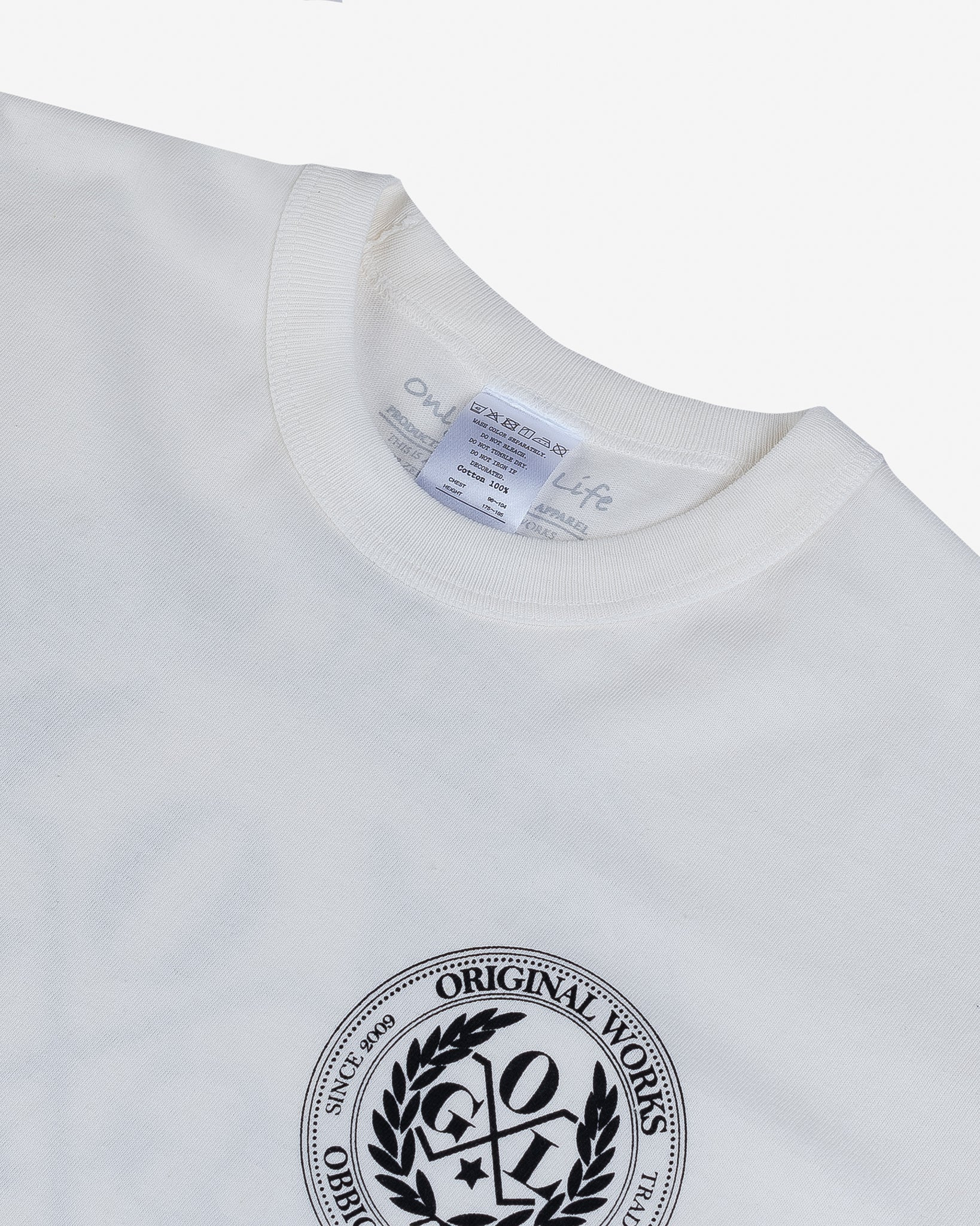 OGL-TEE-LOT20-LOGO-CRM OGL 6.2oz Ringspun T-shirt - Silkscreen Printed 'OGL Logo' - Cream - 6