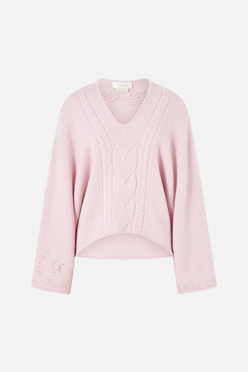 RELAXED V NECK KNIT TOP CHAMBER OF BLOOMS - 1