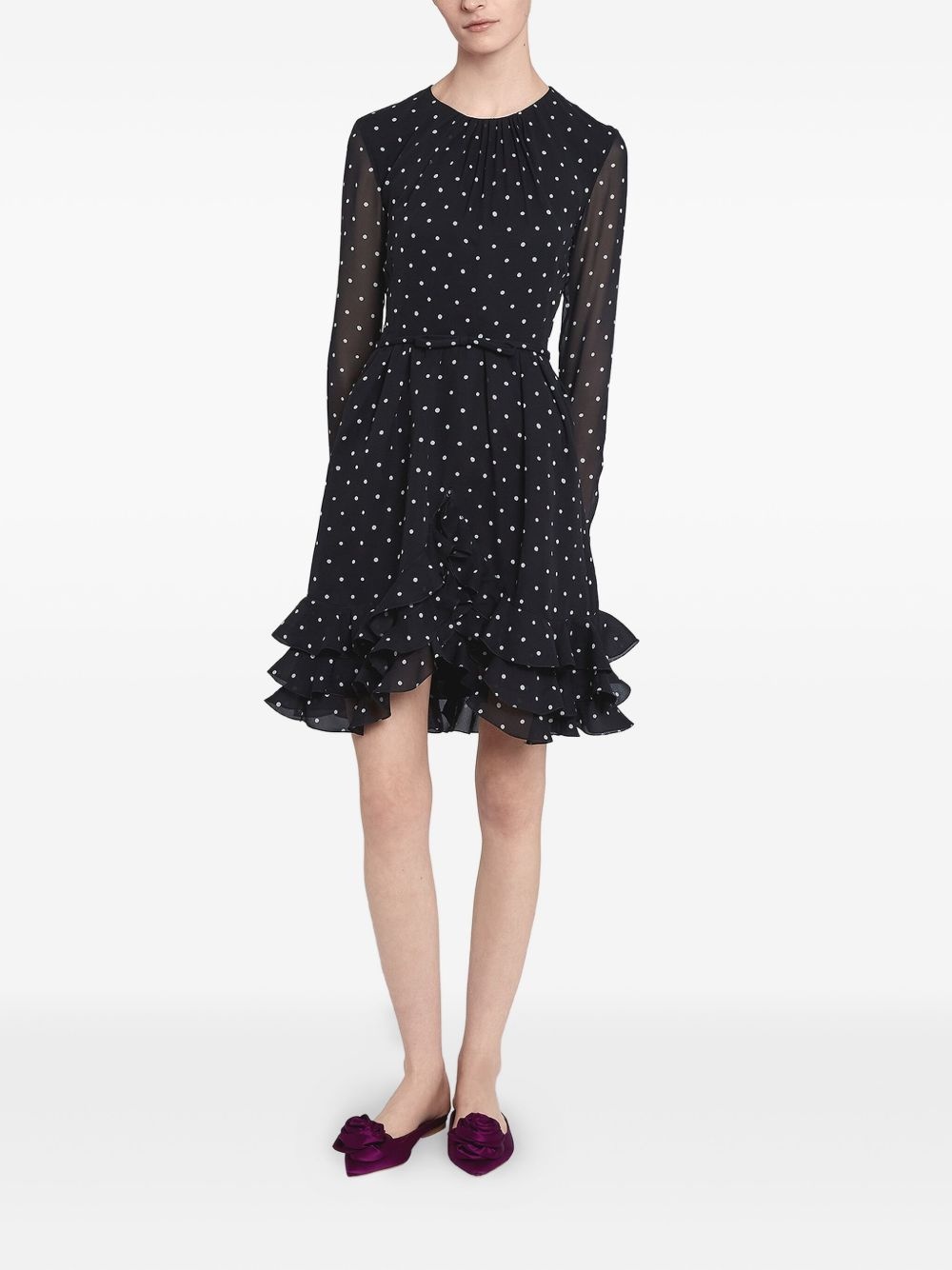 polka-dot ruffled dress - 2