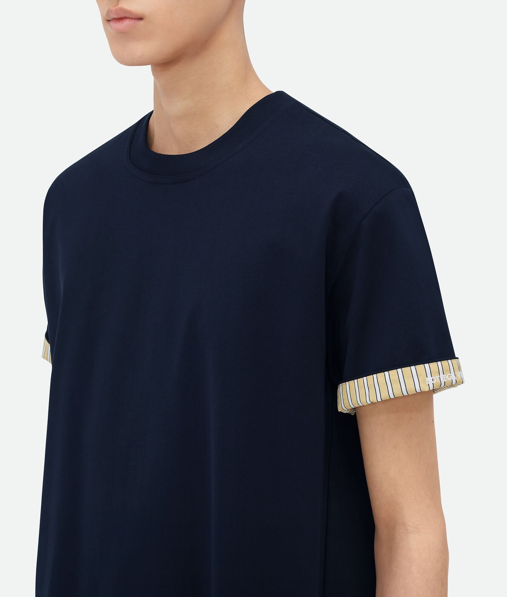 Tシャツ・カットソー BOTTEGA VENETA DOUBLE LAYER STRIPED COTTON T-SHIRT Bottega Veneta Double Layer Striped Cotton T-Shirt | REVERSIBLE