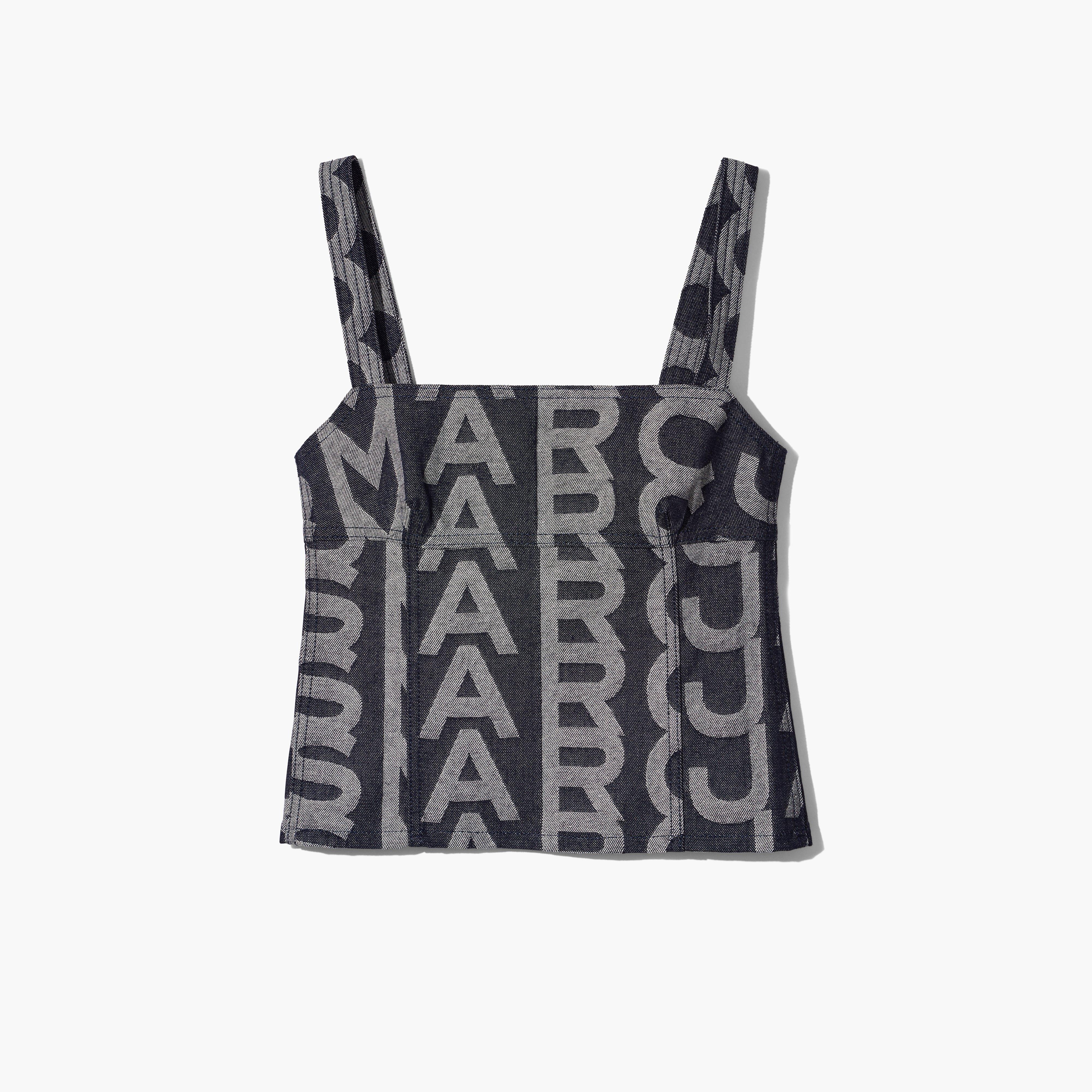 THE MONOGRAM DENIM BUSTIER TOP - 1