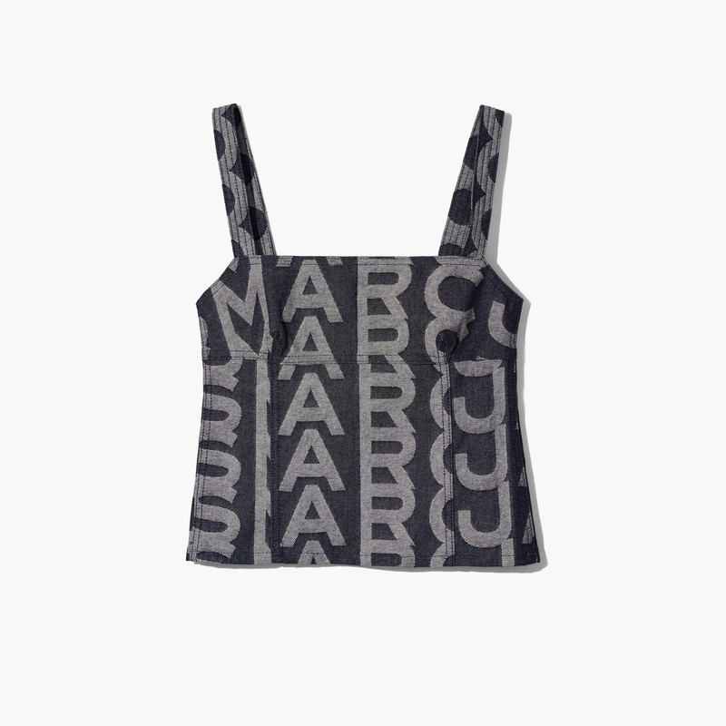 THE MONOGRAM DENIM BUSTIER TOP 1