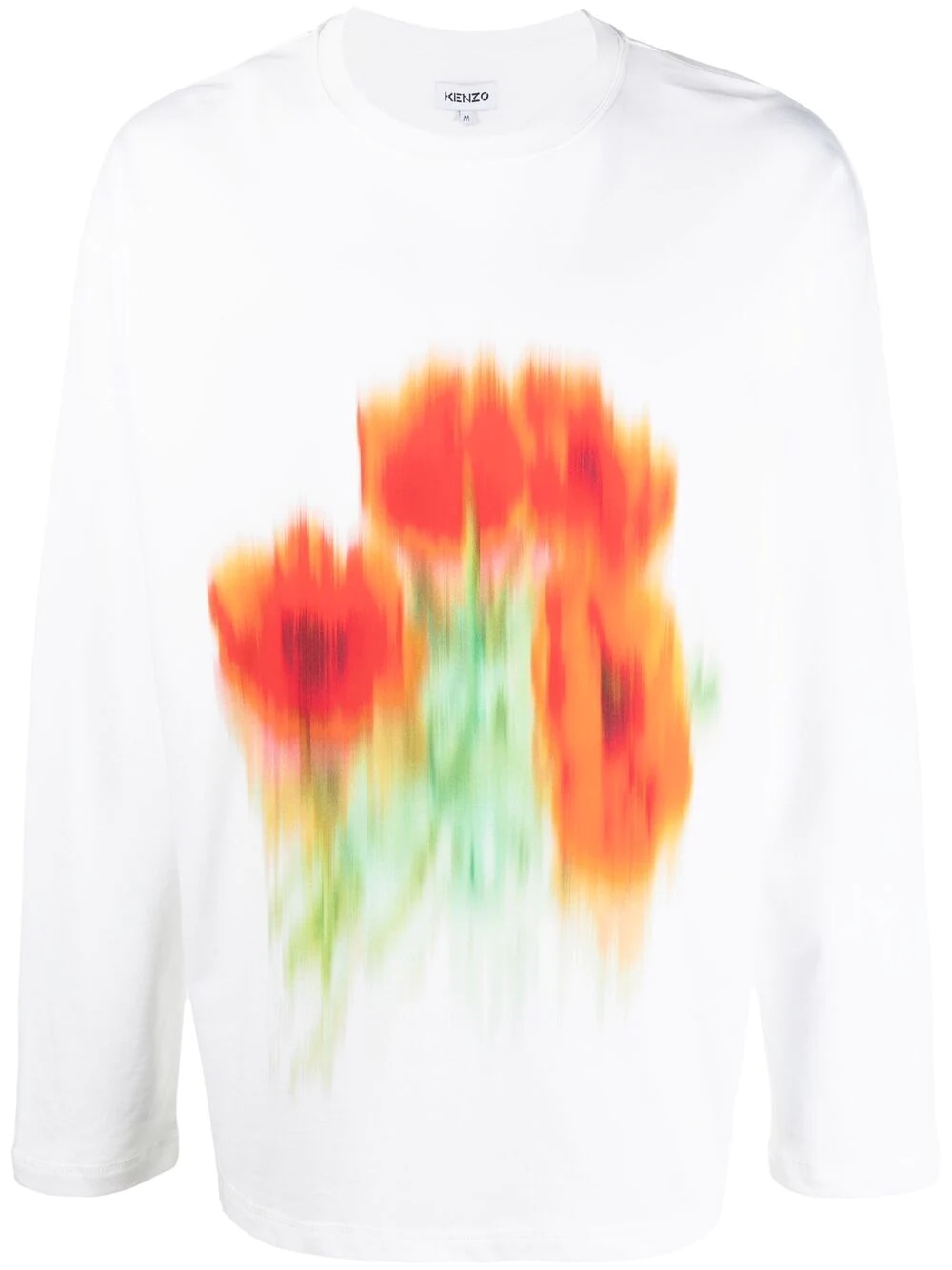 blurred floral print sweatshirt - 1