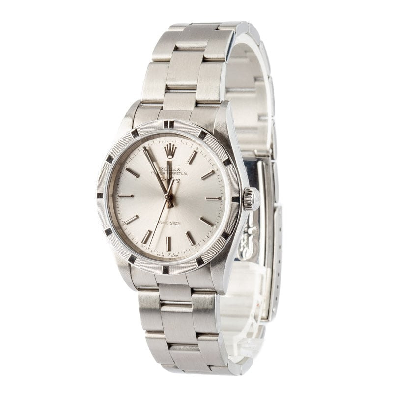 Pre Owned Rolex Air-King 14010 Silver Index Dial - 2