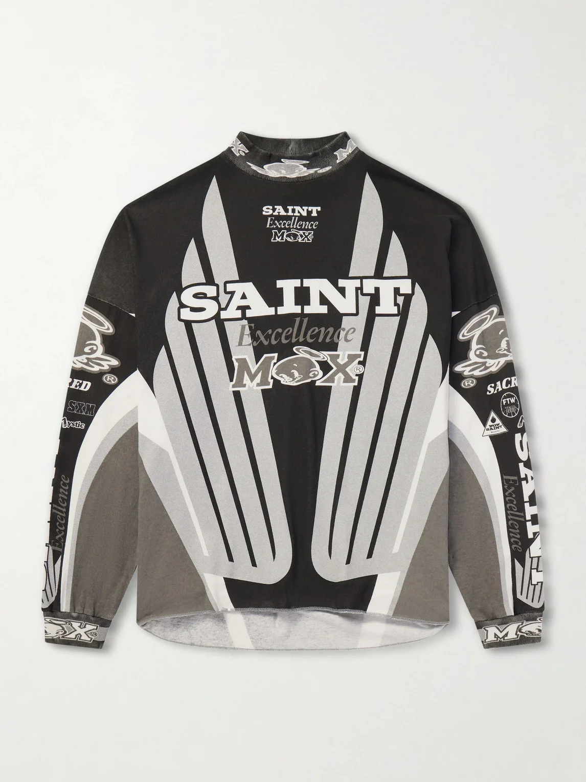 Printed Cotton-Jersey Sweater - 1